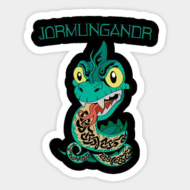 Wrath of the Serpent: Jormungandr in all its Glory Sticker by Holymayo Tee